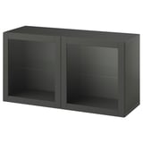 Ikea BESTÅ black glass-door cabinet.