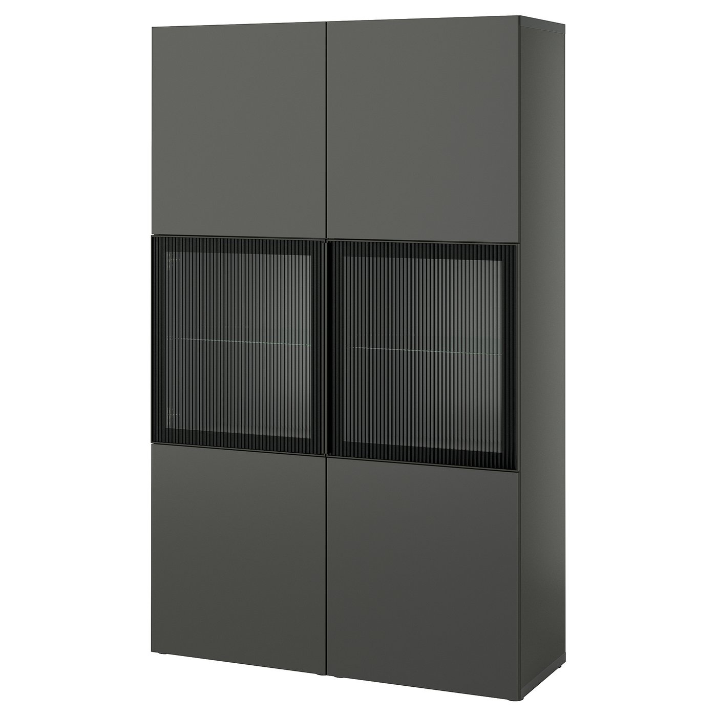 BESTÅ storage combination w glass doors, dark grey Lappviken
