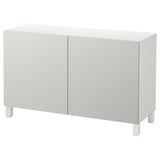 White BESTÅ sideboard with two doors and square legs.