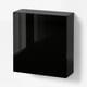 BESTÅ Wall-mounted cabinet combination, black-brown/Selsviken black, 60x22x64 cm