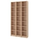 BILLY Bookcase, white stained oak veneer, 120x28x237 cm