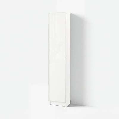 BILLY / HÖGBO Bookcase combination w glass doors, white, 40x30x202 cm