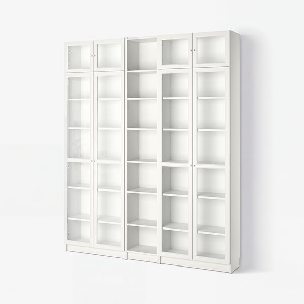 BILLY / OXBERG Bookcase, white, 200x30x237 cm