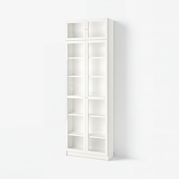 BILLY / OXBERG Bookcase, white, 80x30x237 cm
