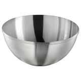 Stainless steel bowl, smooth and shiny, simple design, round shape, no color.