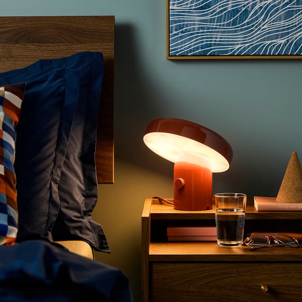 BLOMPRAKT Bluetooth speaker lamp, red