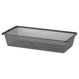 BOAXEL mesh storage basket; grey; rectangular; sturdy metal & plastic; modern design.