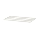 A white wire shelf from the BOAXEL series, designed for storage with a minimalist, rectangular shape and a grid pattern.