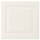 A white BODBYN cabinet door with beveled edges and a smooth finish.