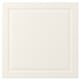 White BODBYN cabinet door with beveled panel and smooth finish.