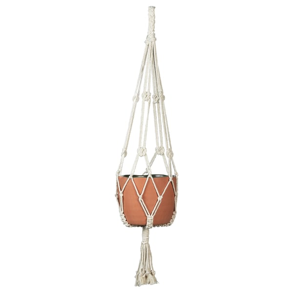 Macrame terracotta hanging planter