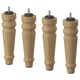Four BRAÅSEN wooden furniture legs, natural finish, with screws, showcasing a classic turned design.