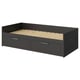 An ikea BRIMNES gray daybed with two drawers, made of engineered wood and particleboard for storage.
