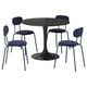 DOCKSTA / SANDSBERG Table and 4 chairs, black/Remmarn dark blue, 103 cm