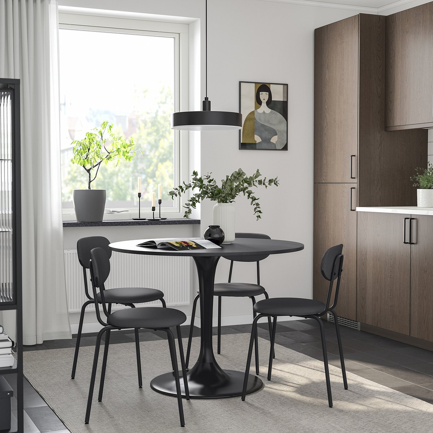 DOCKSTA table, black/black, 103 cm - IKEA Finland