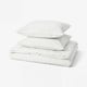DOFTAKLEJA Duvet cover and 2 pillowcases, white/anthracite, 240x220/50x60 cm