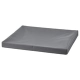 DRÖNA gray fabric box lid, rectangular, folded, protects contents from dust.