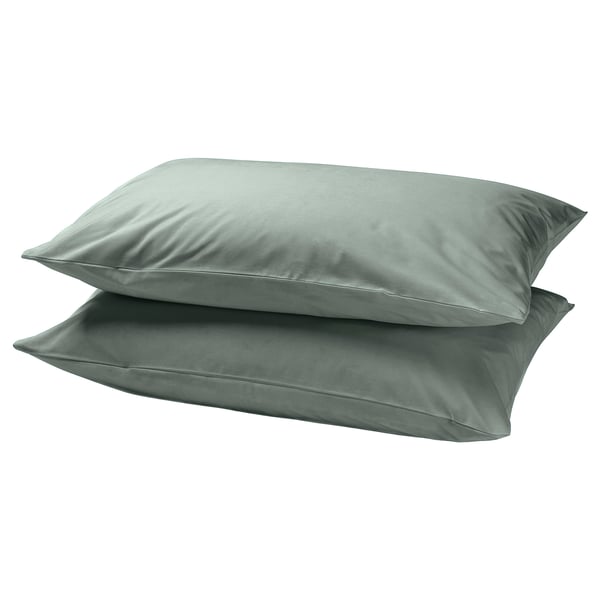 DVALA Pillowcase, grey-green, 70x90 cm