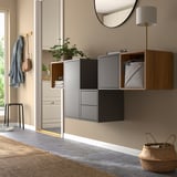 EKET storage units with books, clothes & mirror