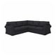Dark grey EKTORP corner sofa, plush design, modern & comfortable, l-shaped seating.
