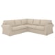 EKTORP light beige l-shaped sectional sofa, plush cushions, classic design.