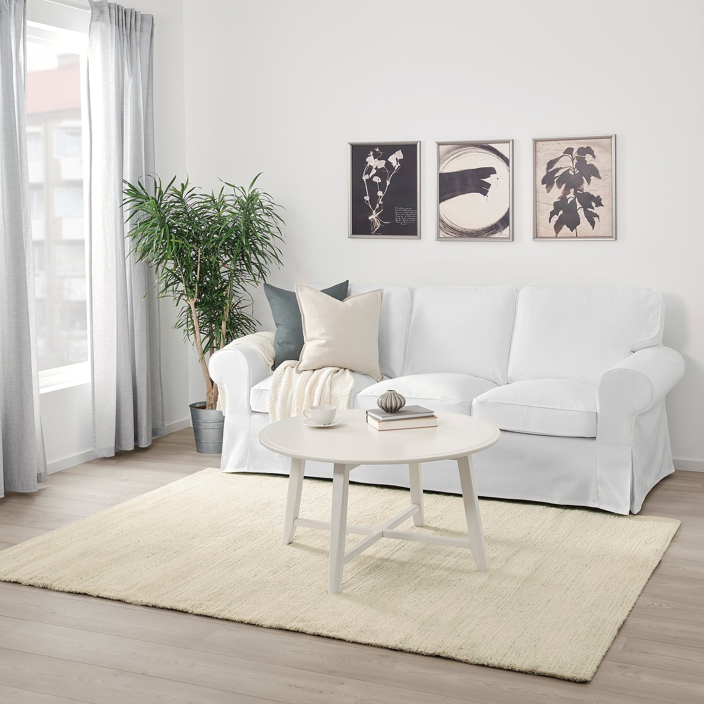 ENGELSBORG rug, low pile, beige, 160x230 cm - IKEA Finland
