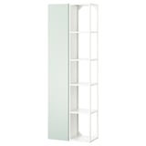 ENHET wall unit: light green, white shelves, metal hardware, open & closed storage.