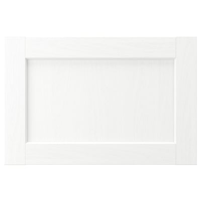 ENKÖPING white cabinet door with classic design, durable wood-like foil, rectangular shape.