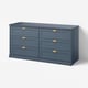 FÅGELFJÄLLET Chest of 6 drawers, dark grey-blue, 160x51x78 cm