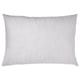 A white rectangular pillow with a smooth surface, filled with duck feathers.