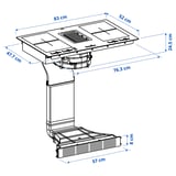 Illustration with measurements for the product: FÖRDELAKTIG.