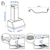 Illustration with measurements for the product: FOKUSERA.