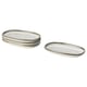 Set of 4 GLADELIG plates, light beige, stoneware, oval, rustic edge design.