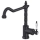 Option: Black GLITTRAN kitchen faucet, curved spout, metallic finish.