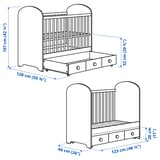 GONATT Cot with drawer, white, 60x120 cm