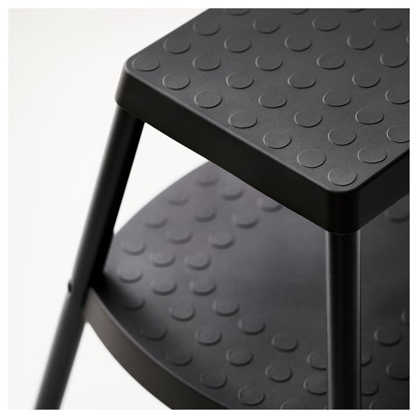 HADDARP Step stool, 4-way black-grey