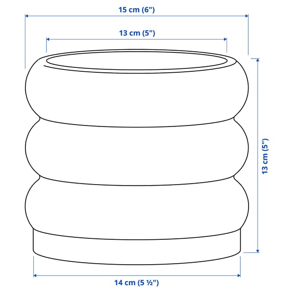 Illustration with measurements for the product: HASSELBUKETT.