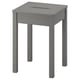 Option: HAUGA grey pine stool, rectangular seat, cut-out handle, stackable.