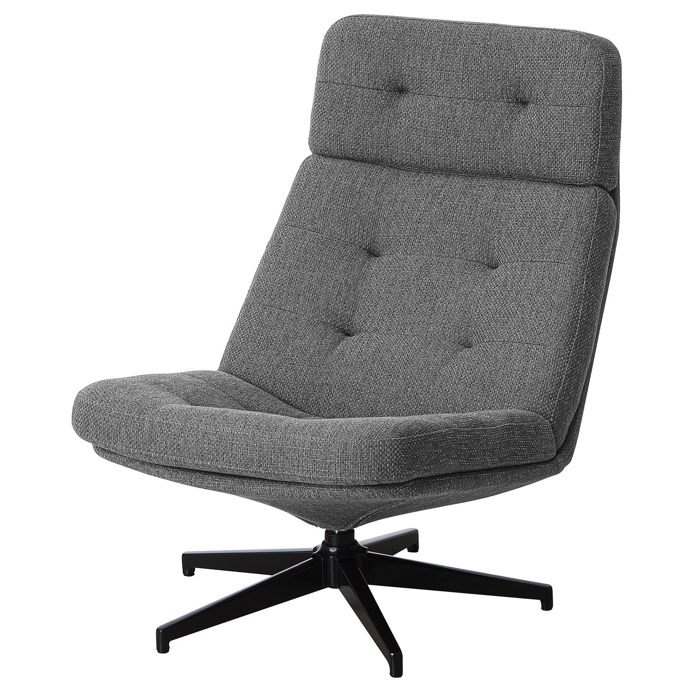 HAVBERG swivel armchair, Lejde grey/black - IKEA Finland
