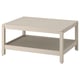 HAVSTA light pine coffee table, rectangular with one shelf, rustic design.