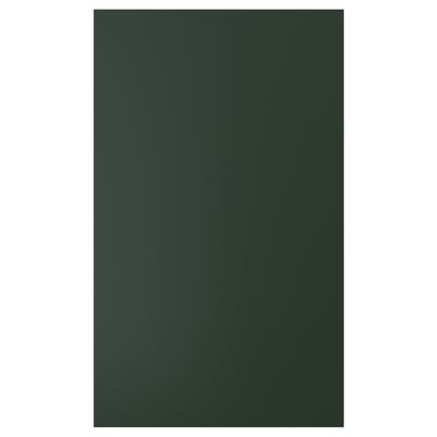 A dark green rectangular HAVSTORP cabinet door with smooth surface, made of acrylic paint and fibreboard.