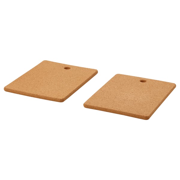 Beige cork pots stand.