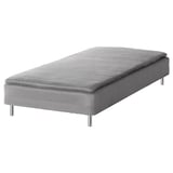 JÄRNUDDA: gray sleeper sofa, modern design with clean lines, three metal legs.