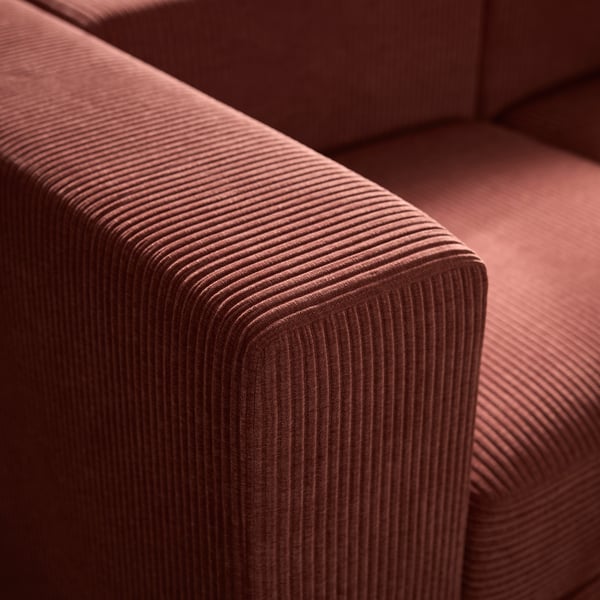 JÄTTEBO 2-seat modular sofa, with headrest/Samsala brown-red