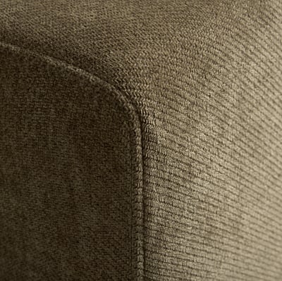 Close-up of JÄTTEBO sofa’s comfortable, textured, machine-washable fabric with visible stitching.