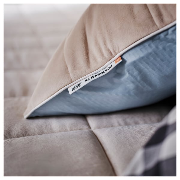 KEJSAROLVON Mattress protector, beige/blue, 120x200 cm