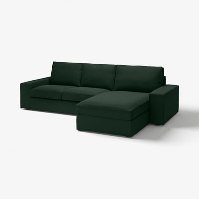 KIVIK 3-seat sofa with chaise longue, Tallmyra dark green
