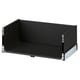 Option: Black KNIVSHULT drawer, sleek design, dark finish, steel runners, rectangular shape, modern style.