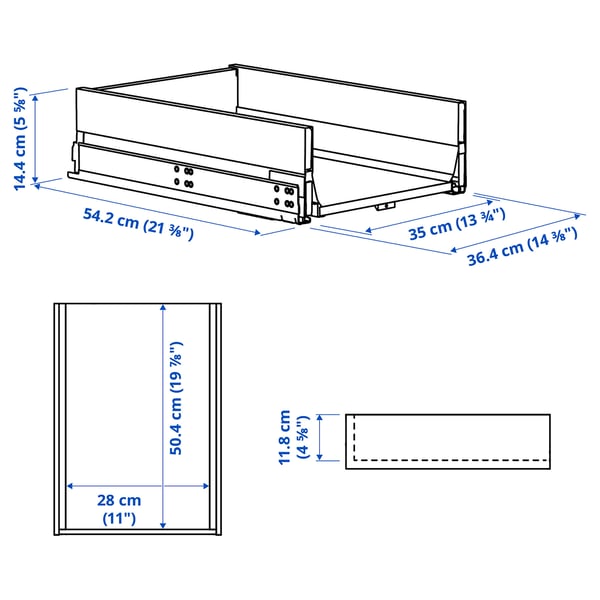 KNIVSHULT Drawer, medium, dark grey, 40x60 cm