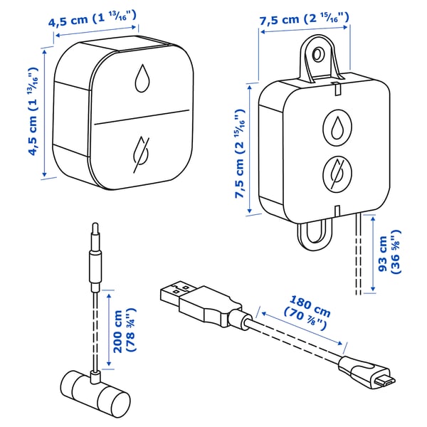 Illustration with measurements for the product: KNYCKLAN.
